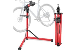 Gioventù 110 LBS E Bike Repair Stand, Heavy Duty Bicycle Maintenance Stand with High-Strength Steel, Bike Mechanic Workstand for E-bikes, Mountain Bikes and Road Bikes - Red