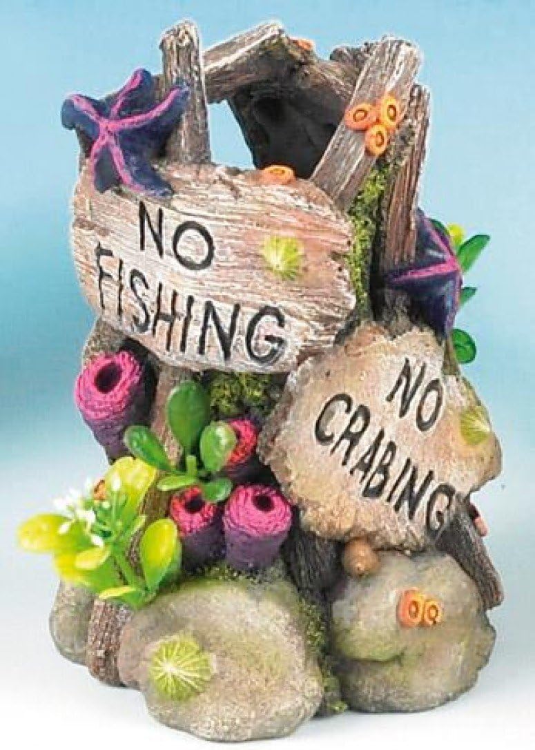 Polyresin No Fishing Aquarium Decoration 15cm Amazon.co.uk Pet Supplies