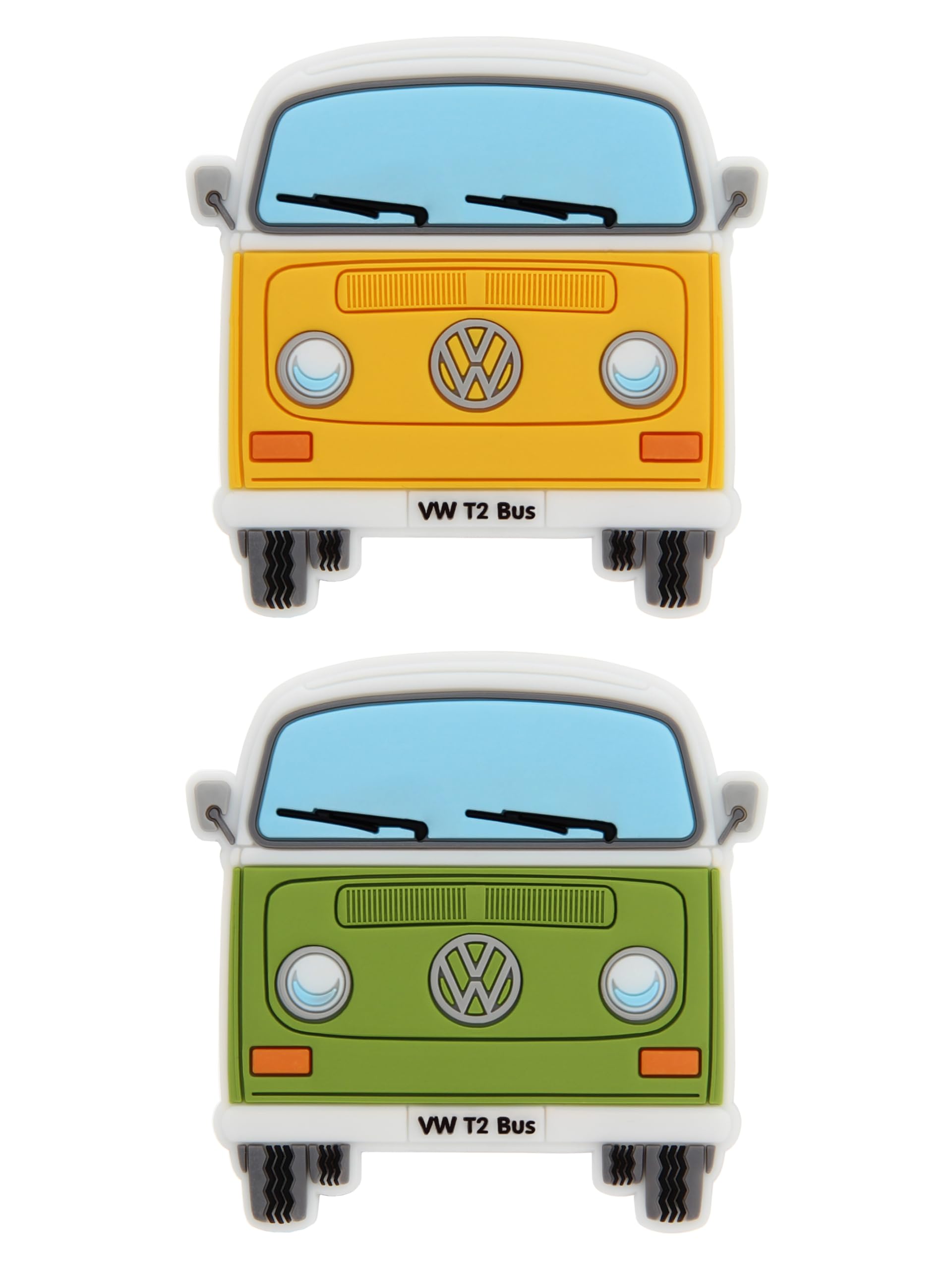 BRISA VW Collection - Volkswagen T2 Camper Bus Rubber Magnet - Front, fridge magnet, magnets for fridge, magnetic board, whiteboard, pin board (set of 2)