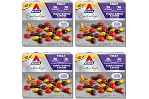 Atkins Endulge Treat, Peanut Butter Candies, 2g Net Carbs, 2g Sugar, Creamy Peanut Butter Filling, Low Carb, Low Sugar, 4 Packs (5 Count Each)