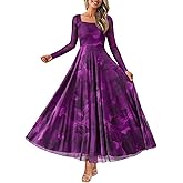 BTFBM Women Maxi Dress Spring 2026 Fashion Elegant Long Sleeve Square Neck Floral Print Party Club Wedding Guest Dresses