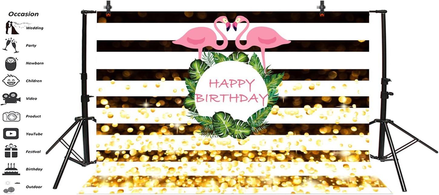 Amazon Com Yeele 7x5ft Baby Birthday Backdrop Flamingos Black