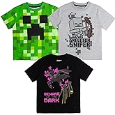 Minecraft Mobs Skeleton Enderman 3 Pack T-Shirts Little Kid to Big Kid