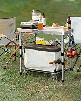 Sportneer Folding Camping Table 60x40 cm 4 Height Adjustable Aluminum view 2