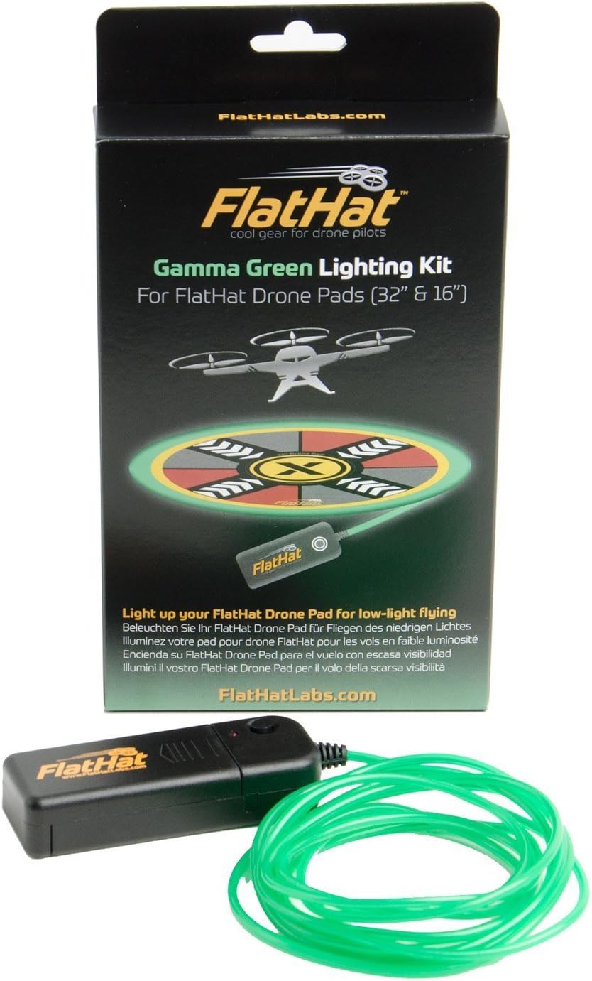 FlatHat Lighting Kit for Collapsible Drone Pads, Gamma Green, 94"