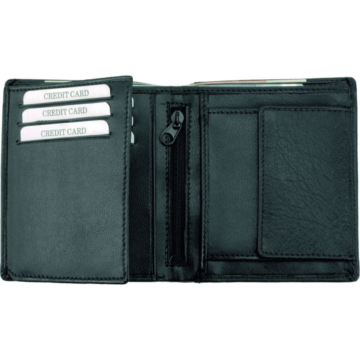 Wallet in Portrait Format Made of Finest Nappa Leather, Black, Approx. 10.5 x 9 cm, Black, 10 cm, Coin Purse
