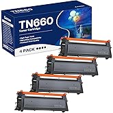 TN660 Toner Cartridge Replacement Compatible for Brother TN 660 TN-660 TN630 High Yield to use with HL-L2380DW HL-L2320D HL-L2340DW DCP-L2540DW MFC-L2700DW MFC-L2720DW Printer (Black, 4 Pack)