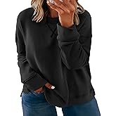ForHailey Plus Size Sweatshirt for Women Long Sleeve Tops Pullover Crew Neck Shirts Fall Winter Black X-Large