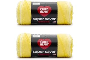 Red Heart Super Saver Ombre Sunny Yarn - 2 Pack of 10oz/283g - Acrylic - 4 Medium (Worsted) - 482 Yards - Knitting/Crochet