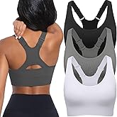 Advilofa Sports Bras for Women 3 Pack,High Support Racerback Sports Bra Adjustable Straps,High Impact Padded Workout Bras