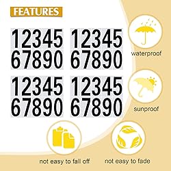 Zonon 40 Pcs Number Decals Reflective Mailbox