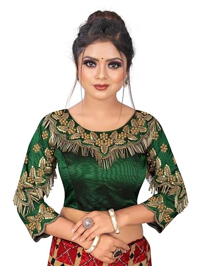 Women's Embroidered Khadi Fantom Silk Blouse