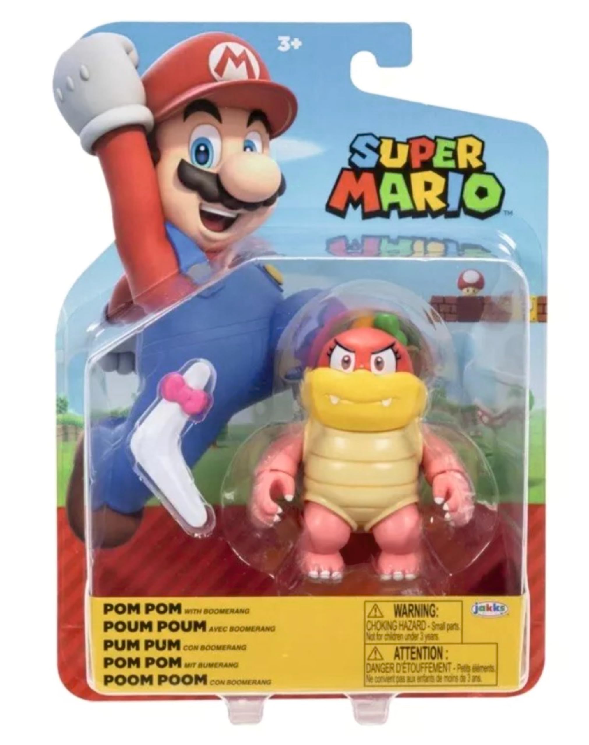 Jakks Pacific Super Mario 4 inch Action Figure Pom Pom with Boomerang
