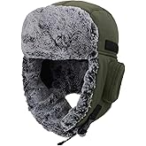 Connectyle Men's Trapper Hat with Faux Fur Linning Eskimo Windproof Winter Warm Hats Ushanka Hunting Hat