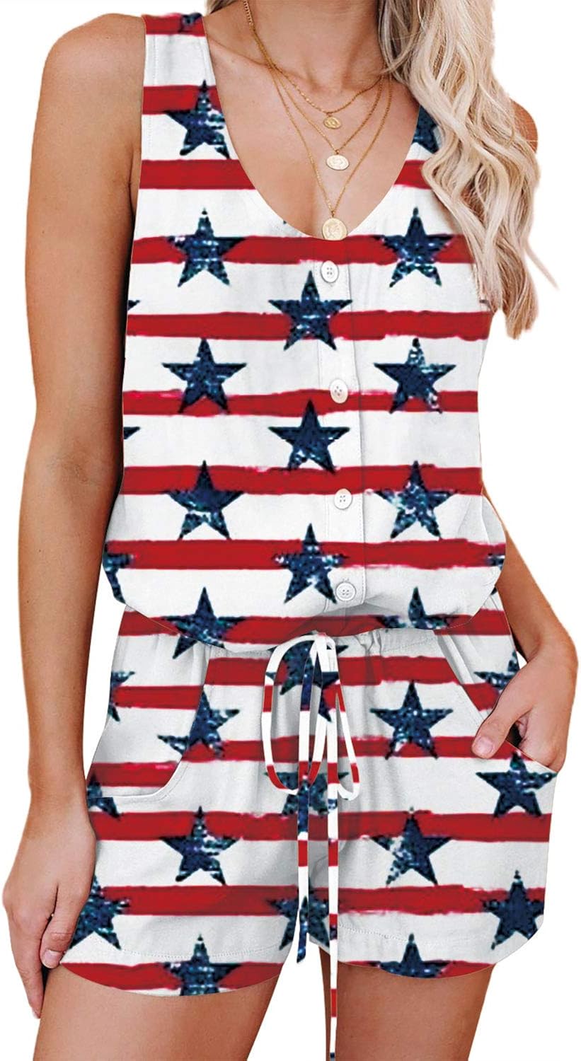 women's sleeveless romper shorts