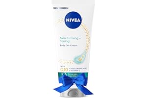 NIVEA Skin Firming & Toning Body Gel Cream with Q10, Hyaluronic Acid and Vitamin C, Clinically Tested Skin Firming & Toning Cream, 72-Hour Moisture, 6.7 Oz Tube