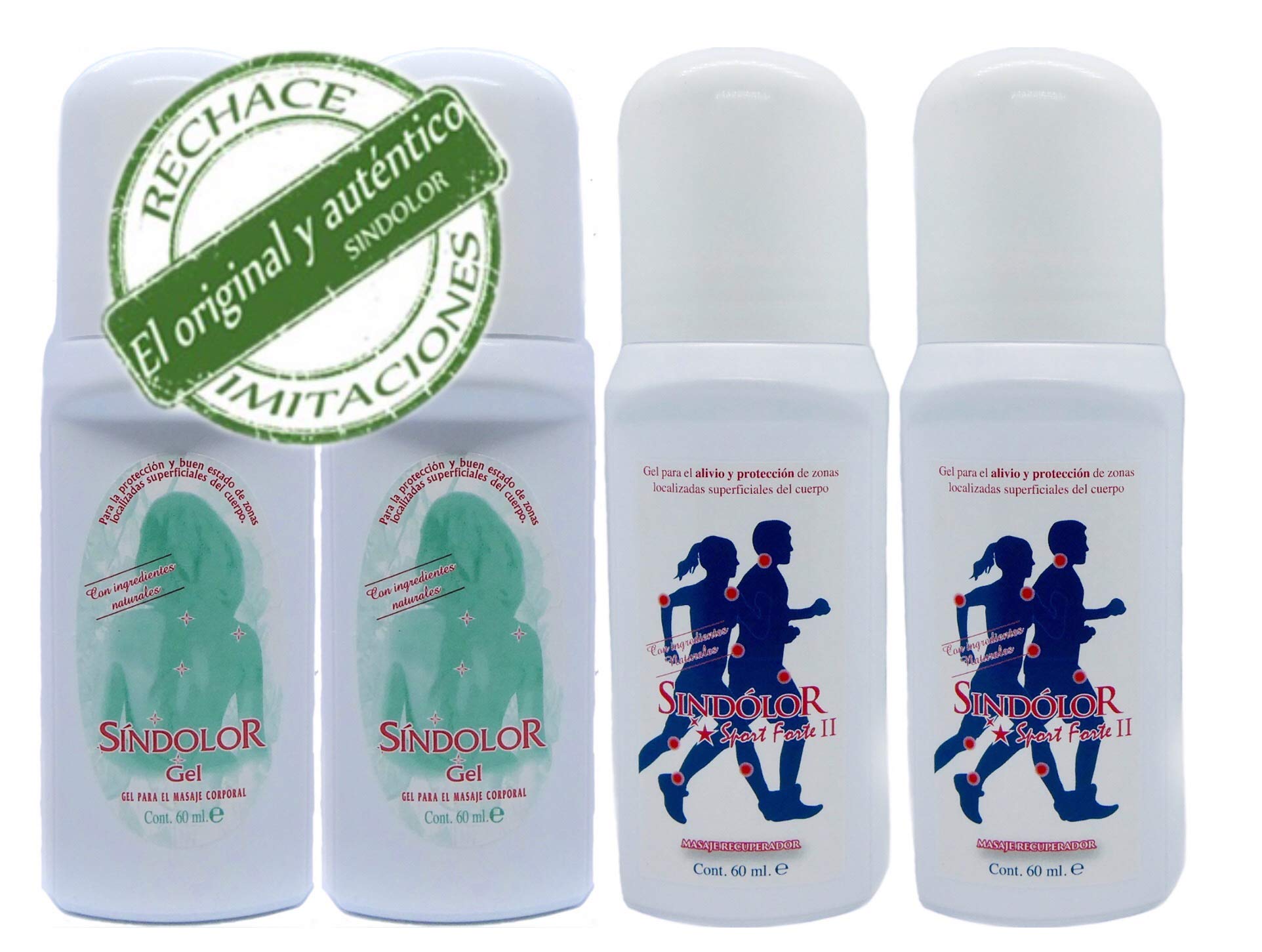 2 Sindolor & 2 Sindolor Plus Extra Strength in Roll-on Immediate Effect 4 x 60ml Saving Unit Pack