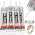 4 PCS 50ML B7000 Crafts Glue Super Adhesive, Multipurpose B-7000 Rhinestones Bonding Glue Flexible Clear Glue for DIY Jewelry Beads Fabric Cloth Nail Art Shoes Screen Repair