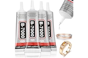 4 PCS 50ML B7000 Crafts Glue Super Adhesive, Multipurpose B-7000 Rhinestones Bonding Glue Flexible Clear Glue for DIY Jewelry