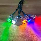 Gebeldet 5pcs 10mm Green LED Metal Indicator Light Waterproof Signal Lamp 3V-9V view 4