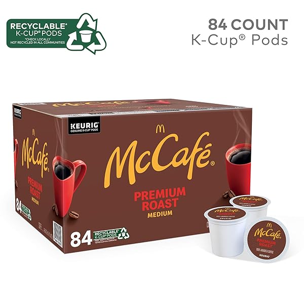 MCCAFE PREMIUM ROAST COFFEE, SINGLE SERVE KEURIG K-CUP PODS, MEDIUM ROAST, 84 COUNT