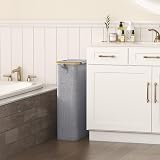 Lifewit 65L Slim Laundry Basket with Lid Narrow Foldable Clean Gray view 2