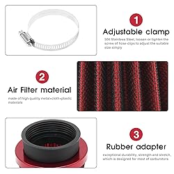 YWLUWEI 2pcs 38mm Motorcycle Air Filter with Fuel