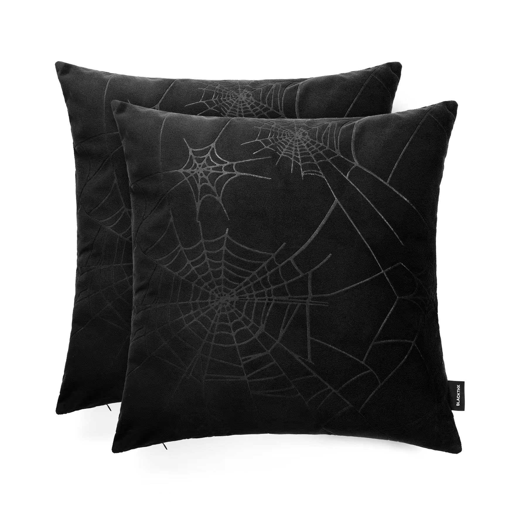 BLACKTHX Pack of 2 Decorative Throw Pillow Covers Gothic Velvet Cases Soft Couch Bed Living Room 18 * 18 Inch