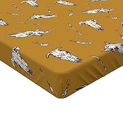 Ambesonne Rodeo Fitted Sheet, Bohemian Print of Cow