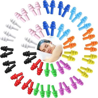 VEGCOO 30 Pairs Silicone Ear Plugs for Sleeping, Noise Reduction, Waterproof