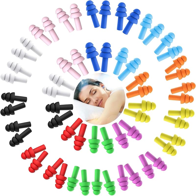 VEGCOO 30 Pairs Silicone Ear Plugs for Sleeping, Noise Reduction, Waterproof
