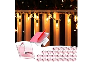 HXXYILOK Christmas Lights Clips 30Pcs Outdoor Light Hooks, Heavy Duty Self-Adhesive Clear Clips for Hanging Christmas String Lights, Wire Cable Clips Holder Rope Organizer
