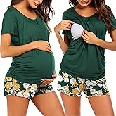 Ekouaer Womens Nursing Pajamas Maternity Breastfeeding Pjs Sleepwear Layer Soft Postpartum Lounge Set Pregnancy Clothes