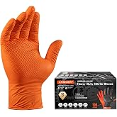 ANBOSON 10 Mil Heavy Duty Diamond Texture Nitrile Gloves, Large, 100 Ct | Heavy Duty Nitrile Gloves for Mechanics Shops, Industrial, Business &amp; Home Use, Bulk Purchasing Options