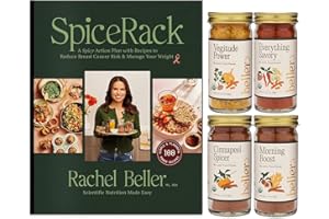 RACHEL BELLER'S POWER PANTRY SpiceRack Book Bundle: Nutrition Plan to Reduce Breast Cancer Risk & Manage Your Weight by Rachel Beller + 4 Organic Spice Blends