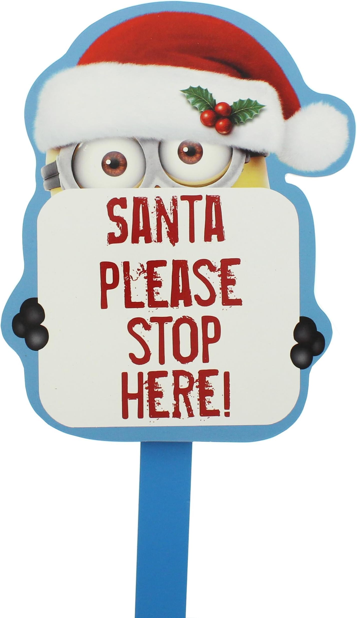 Festive Productions Minion Santa Stop Sign - Multi-Colour