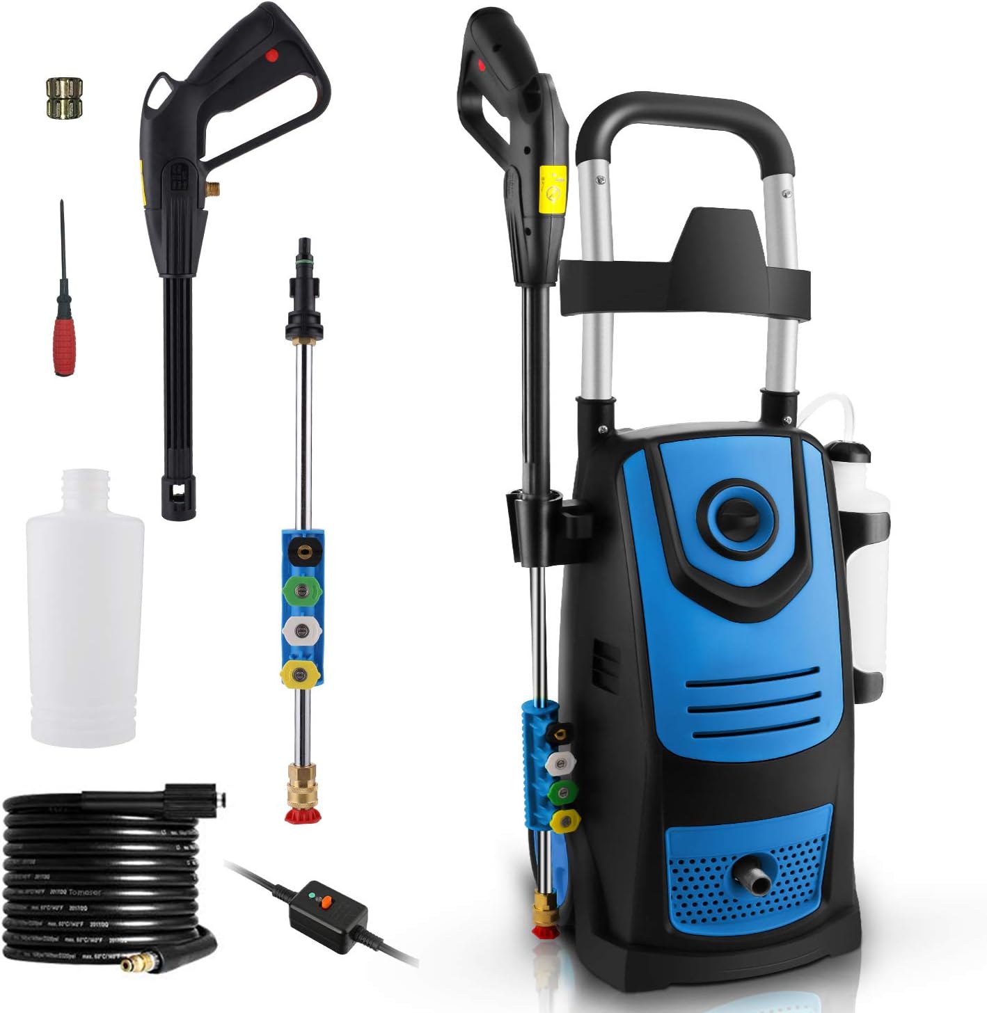 Suyncll 3800 PSI 2.8GPM Electric Pressure Washer Electric Power Washer with Soap Bottle (Blue) : Garden & Outdoor