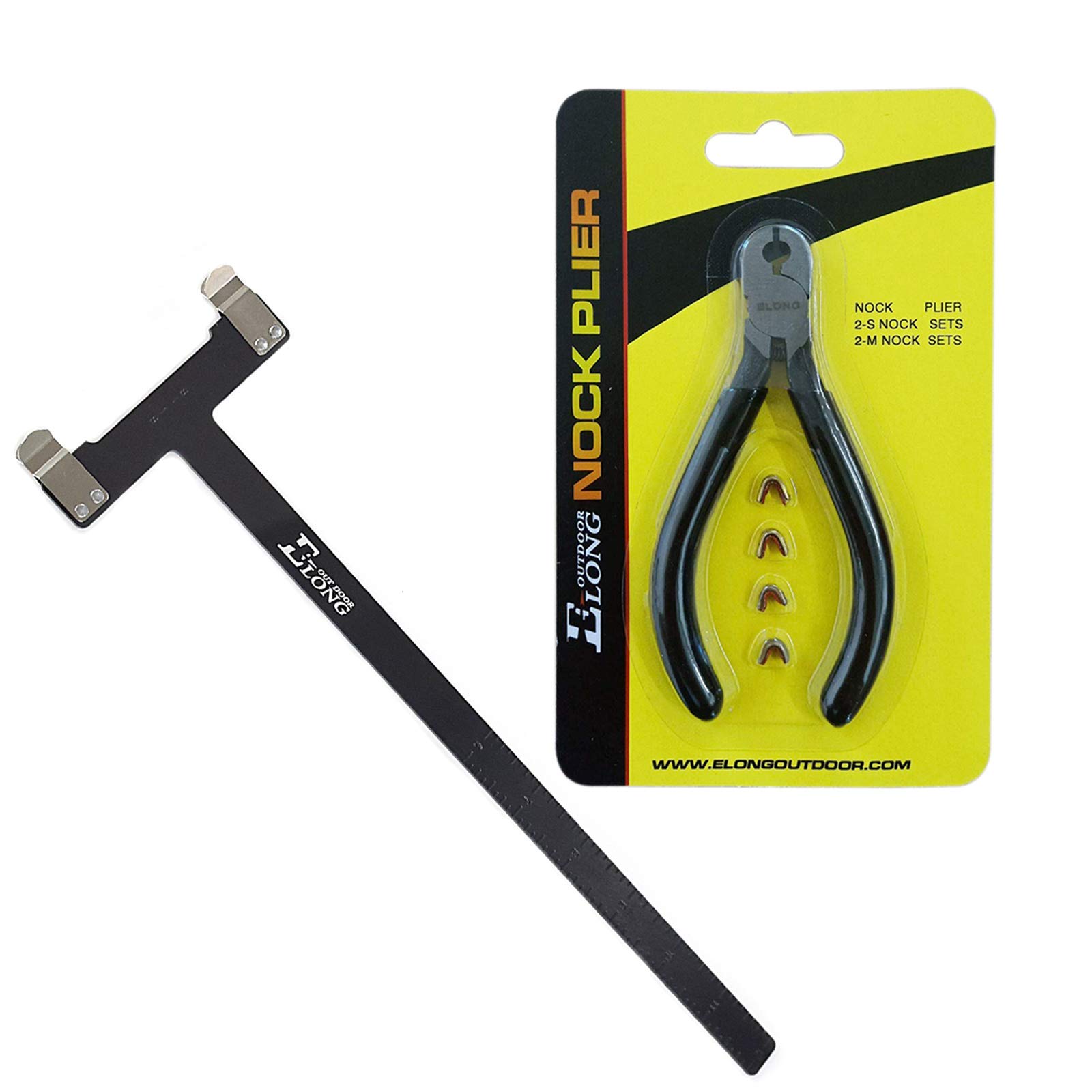 ELONG OUTDOOR Nocking Pliers Set, 4 String Nocking Points, Bow T Square Shooting Target Practise