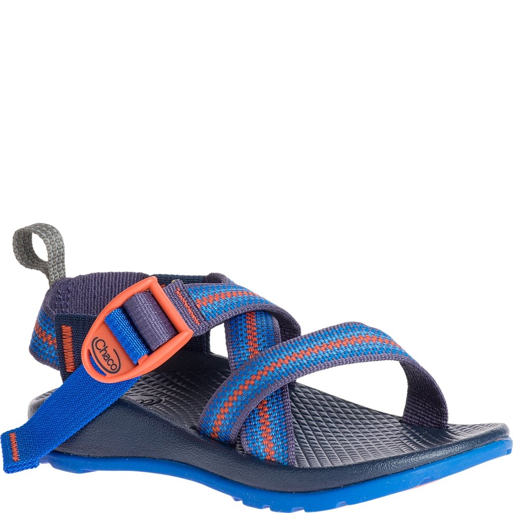 orange and blue chacos
