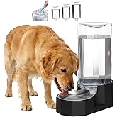 Sfozstra Large Dog Water Dispenser: 9L Gravity Black Gravity Water Feeder - Dishwasher-Safe Stainless Steel Bowl - Easy Clean - for Medium/Large Dogs - Multi-Pet Homes - Garage/Garden/Patio