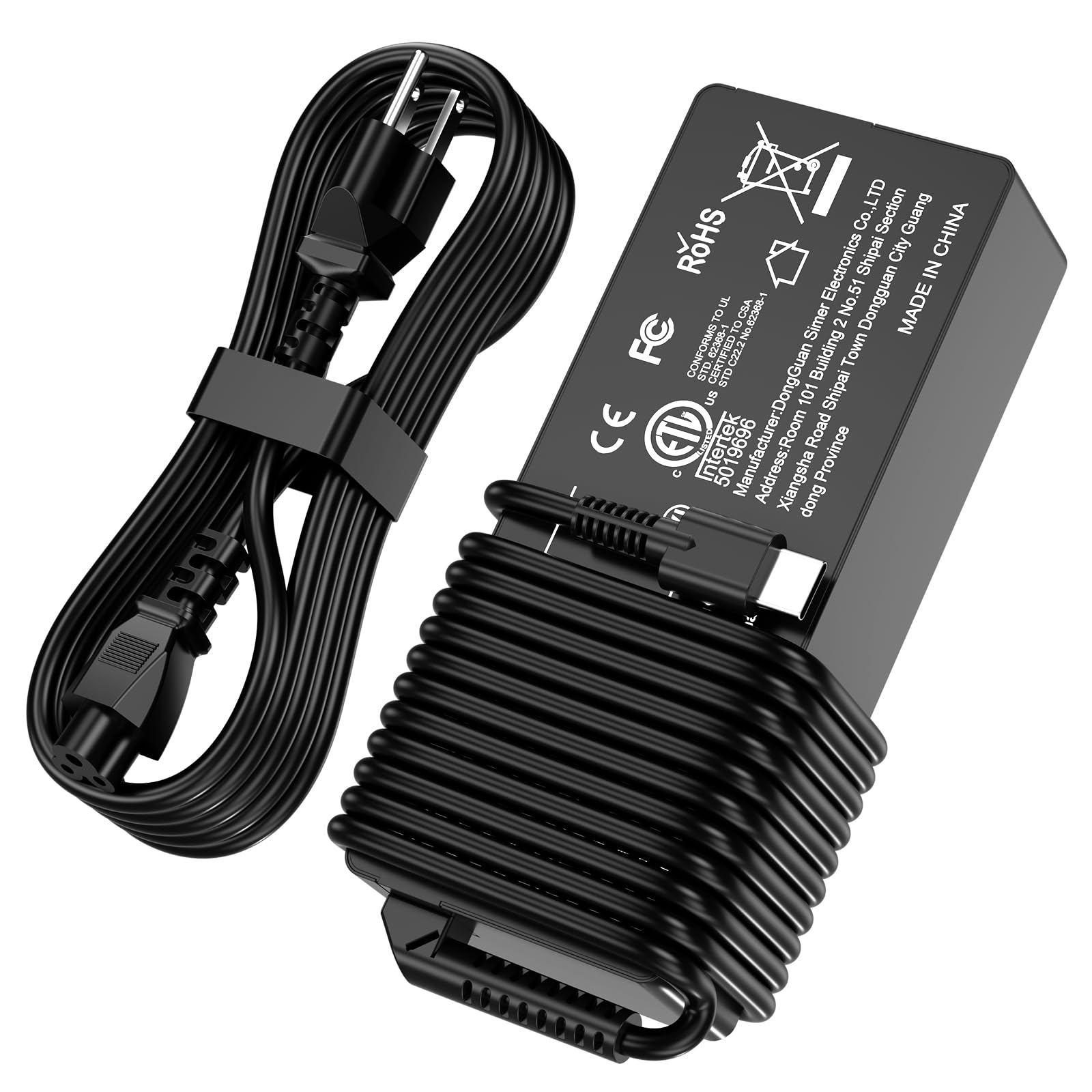 USB C Laptop Charger 100W, Fast PD 3.0 Power Adapter with 5ft Cable, Universal Compatible with Lenovo Thinkpad HP MacBook Dell Asus Acer and All USB-C Device – Travel Friendly, ETL Certified