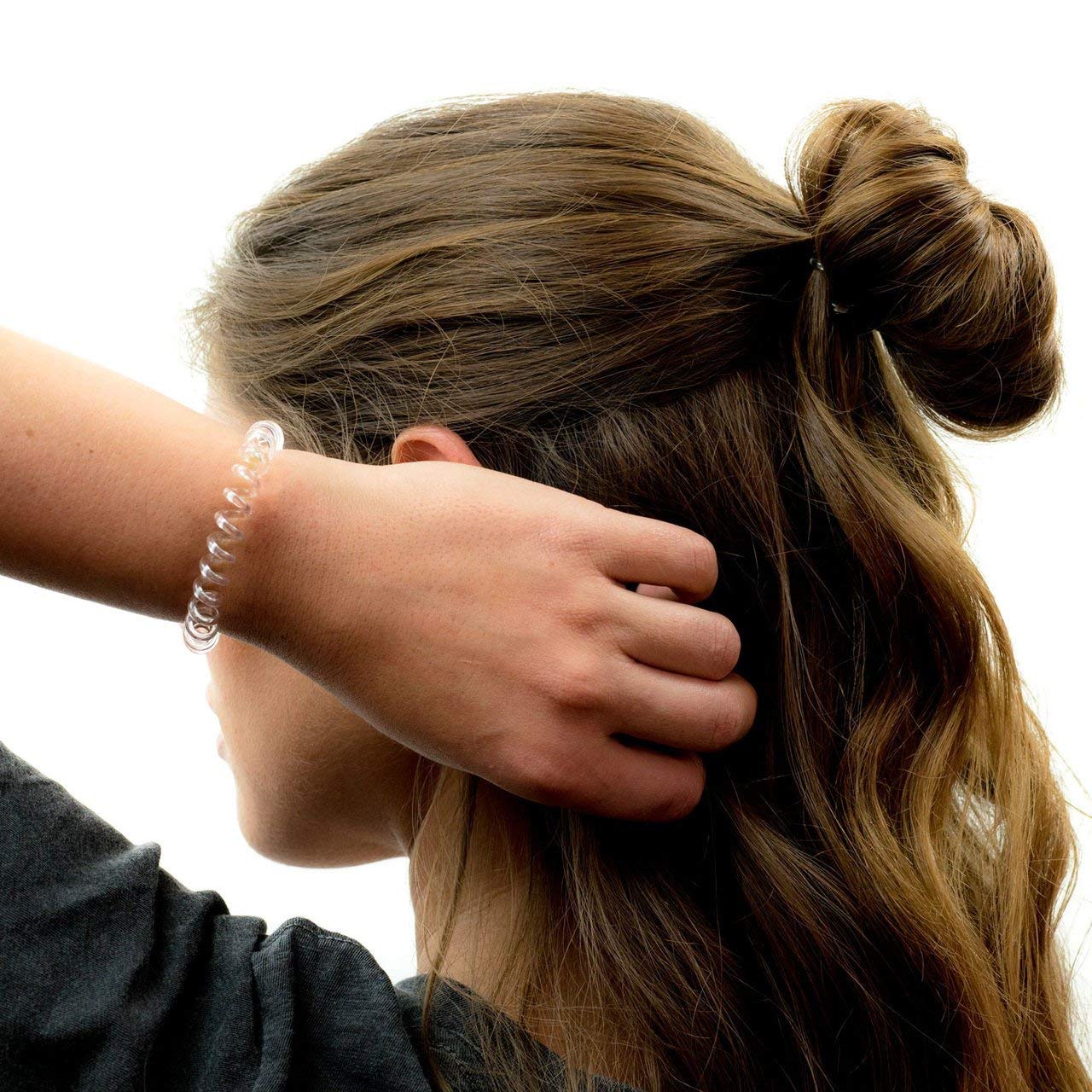 Kitsch Spiral Hair Ties, Coil Hair Ties, Phone Cord Hair Ties, Hair Coils - 8 Pcs, Transparent : Beauty