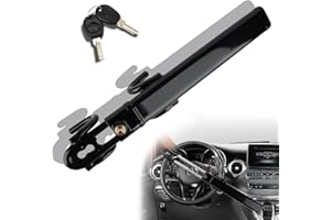 KNFRXO Steering Wheel Lock for car Universal Adjustable Length Anti-Theft Device Car Locks Double Hook Locks for Car SUV Pickup Truck Van(Black)