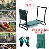 Crystals Garden Kneeler Seat 3 in 1 with Tools Bag Gloves EVA Foam Pad view 4