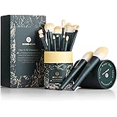 EIGSHOW Makeup Brushes 18pcs Professional Makeup Brush Travel Set with Eco Cylinder 2Cups Holder, Premium Synthetic Foundation Powder Concealer Blush Blending Eye Lip Brush Kit - Cruelty Free