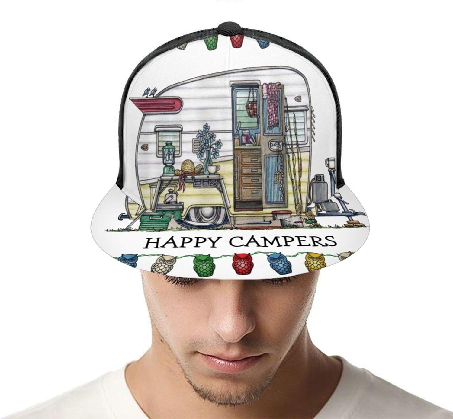 Unisex Baseball Cap Retro RV Vintage Camper Travel Trailer Caps Trucker Hat Summer Sun Sports