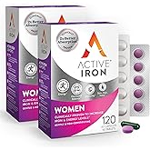 Active Iron Supplement 25mg + Multivitamin for Women – Clinically Proven to Increase Energy & Reduce Tiredness – Gentle, Non-Constipating Iron + Women’s Multivitamin – 60 Capsules + 60 Tablets
