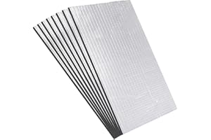 LSKASELUE 8 PCS Car Sound Deadening Mats, 197 mil 8.7 sqft Auto Heat & Noise Insulation Pads with Aluminum Foil Finish, Rubbe