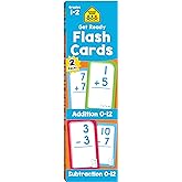 School Zone Get Ready Flash Cards Addition &amp; Subtraction 2-Pack: 112 Math Cards, 1st &amp; 2nd Grade, Addition 0&ndash;12, Subtraction 0&ndash;12, Early Math, Speed &amp; Retention, Ages 6&ndash;8