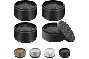 SHOUWUHHO Furniture Risers Bed Risers Heavy Duty 1 inch, 2 inch, 3 inch, 4 inch Round Adjustable Bed Lifts Riser for Desk Legs Table Couch Sofa Chair Refrigerator Washing Machine (1 Inch, Black, 4 Pack )